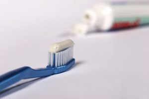 toothpaste on a toothbrush