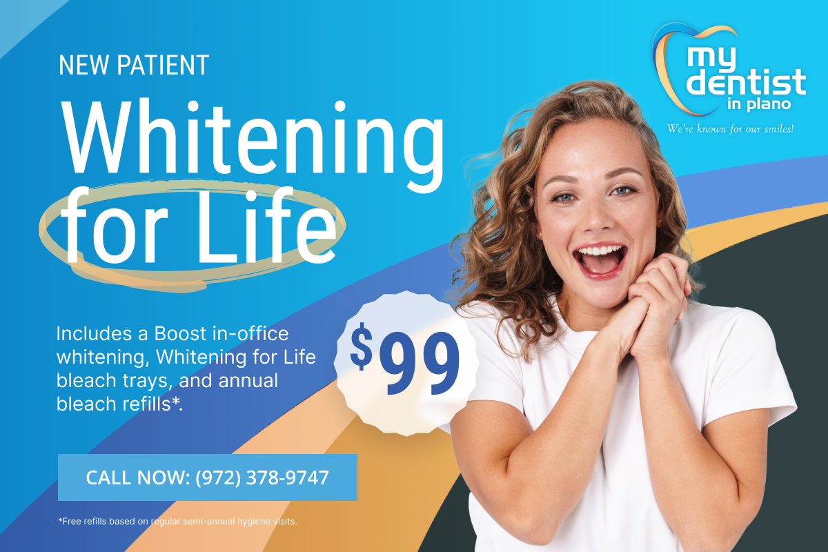 Whitening for life offer at My Dentist in Plano