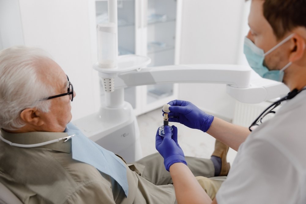 older patient getting dental implants