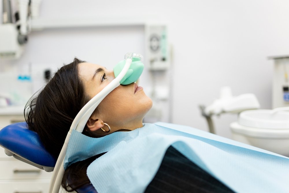 woman getting sedation dentistry