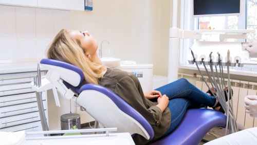 patient relaxed at the dentist