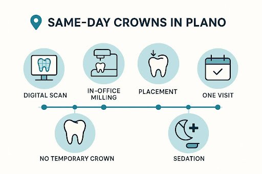 same-day crowns in Plano, TX